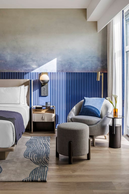 This New Washington D.C. Hotel Is Luminous in Every Way | The Morrow Hotel lobby | The Morrow Hotel bedrooom suite | The Morrow Hotel bathroom