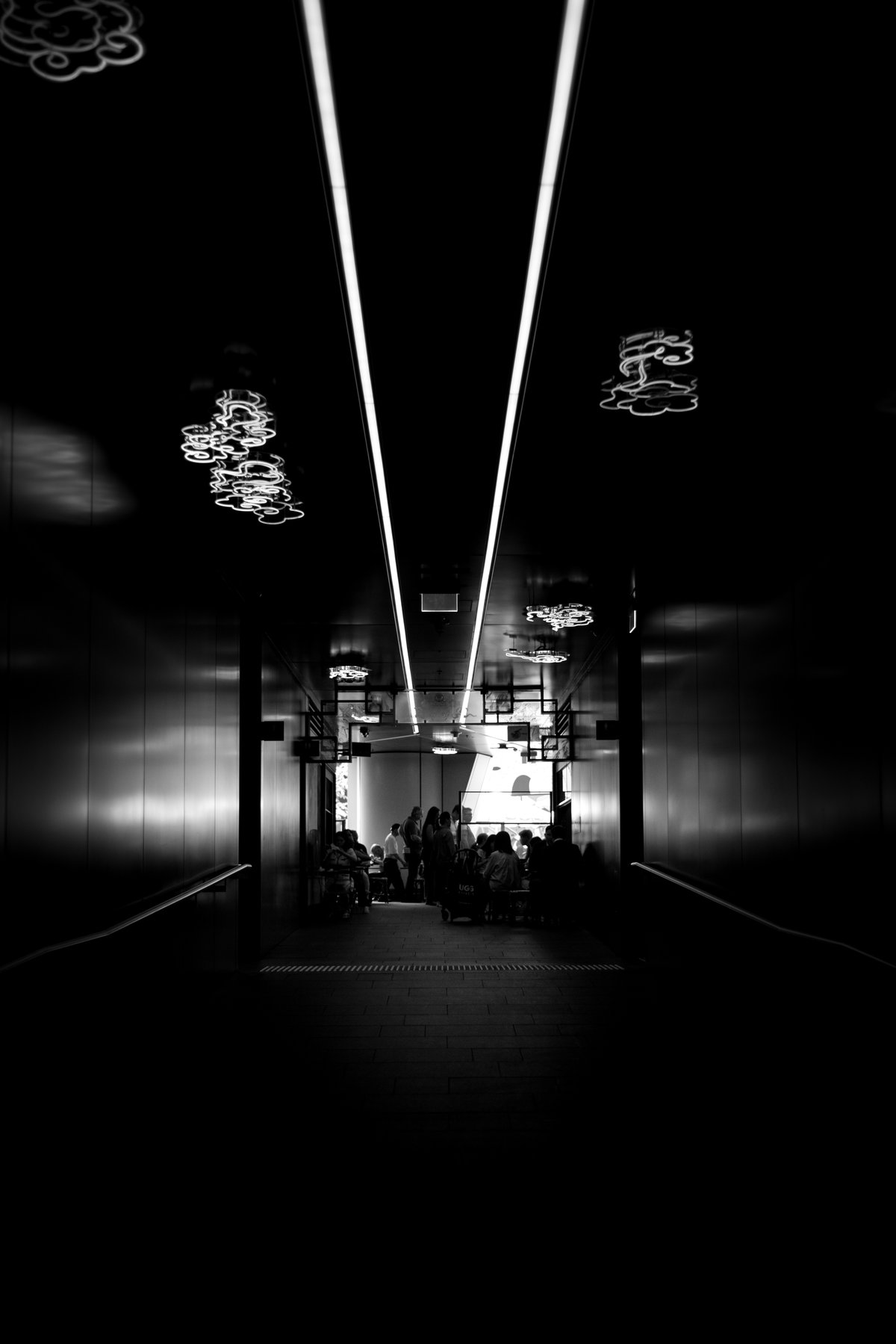 Dark food court photo by Owen Howitt
