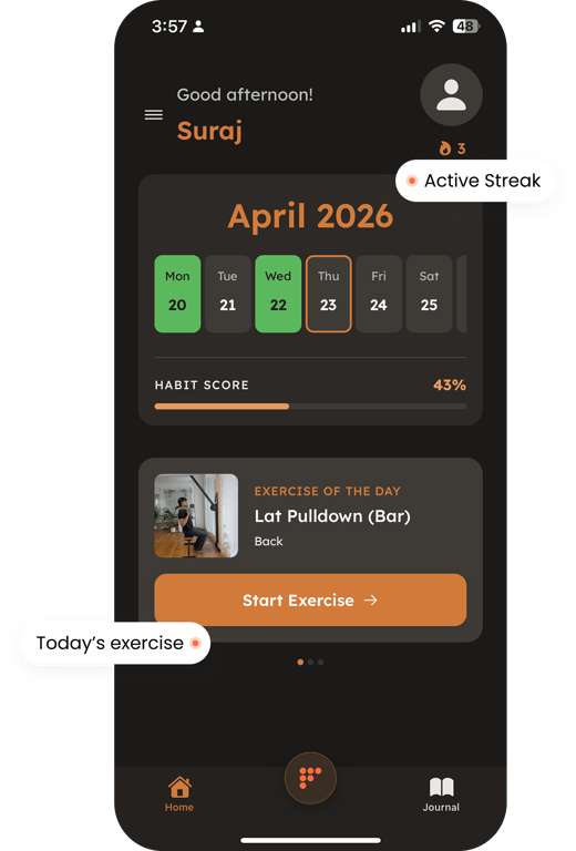 Ferra app — today's workout screen