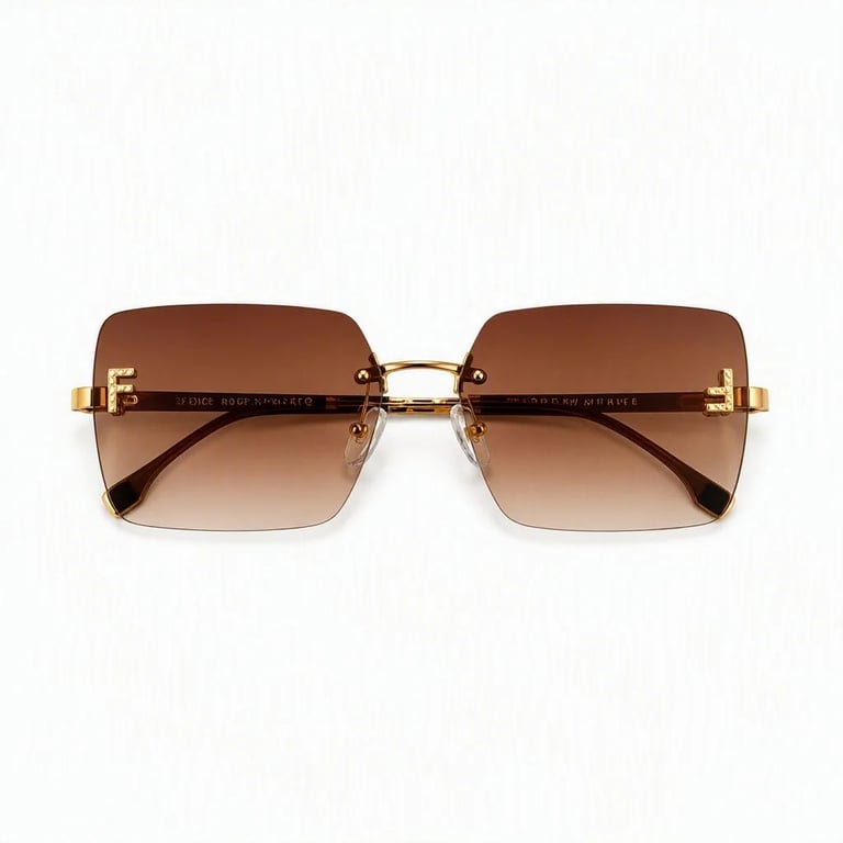 Women's Rimless Square Sunglasses