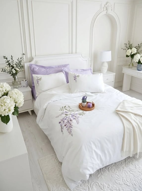 3D Embroidered Satin Duvet Cover Set