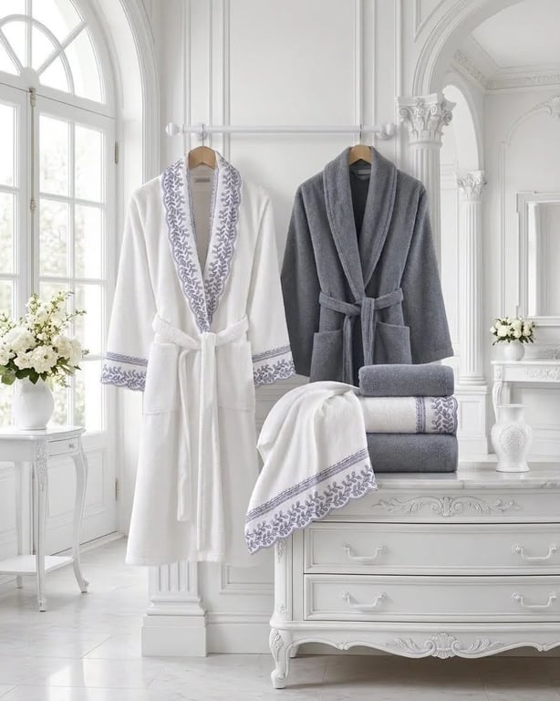 Luxury Couple Cotton Bathrobe Set