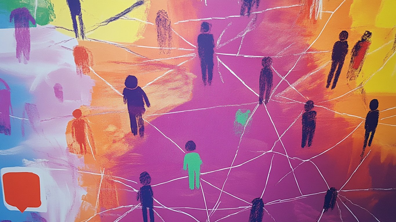 illustration of a networked society