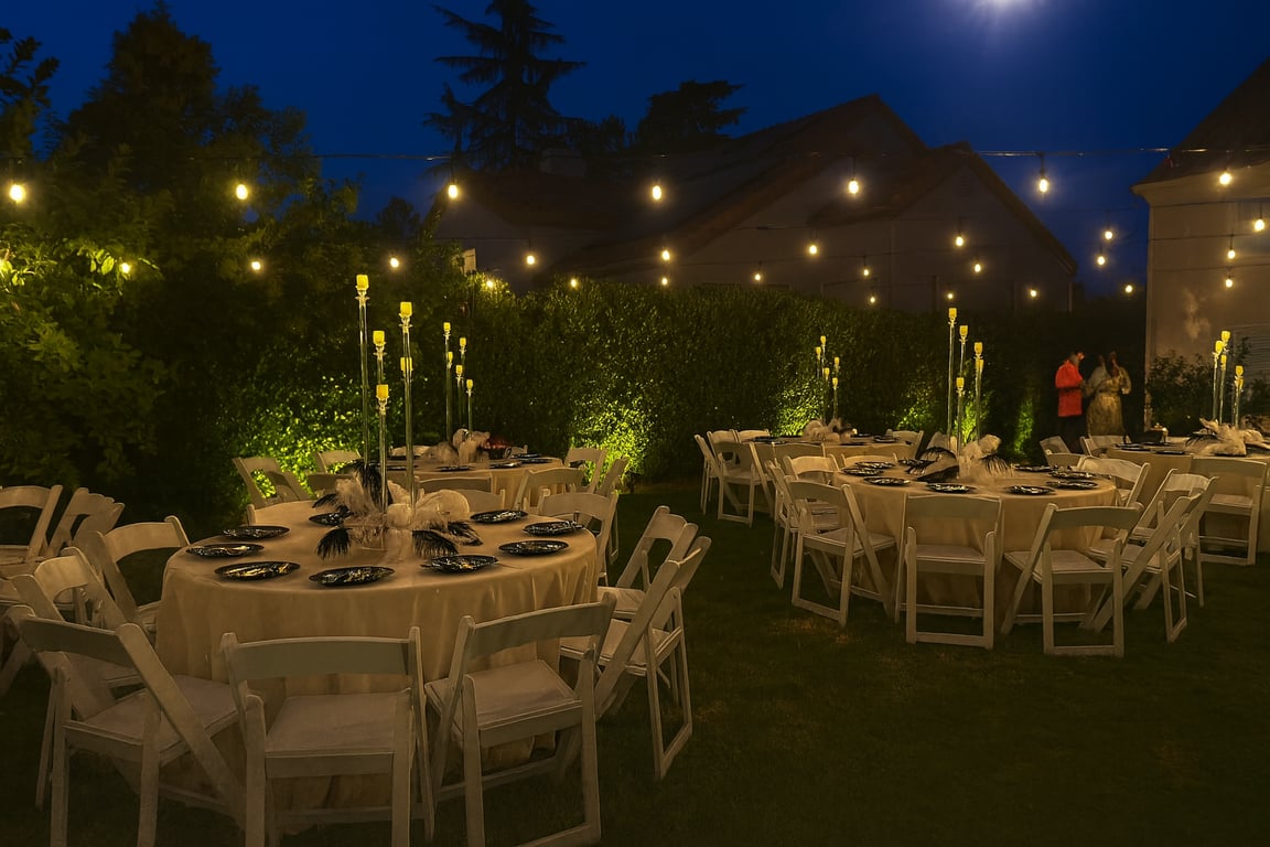 Twilight Dinner Party In The Garden