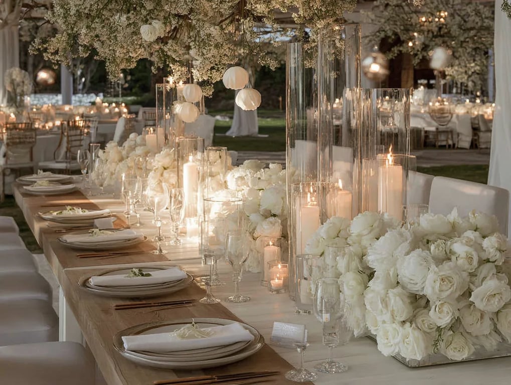 Wedding reception table arrangement