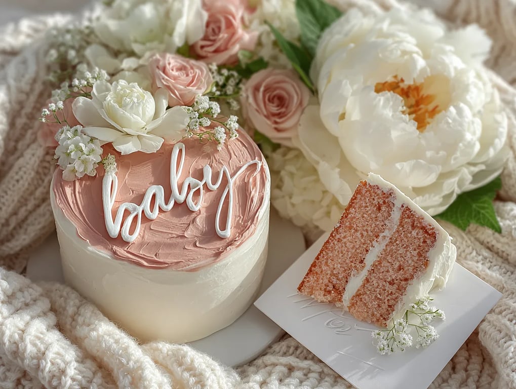 Baby girl announcement with elegant styling