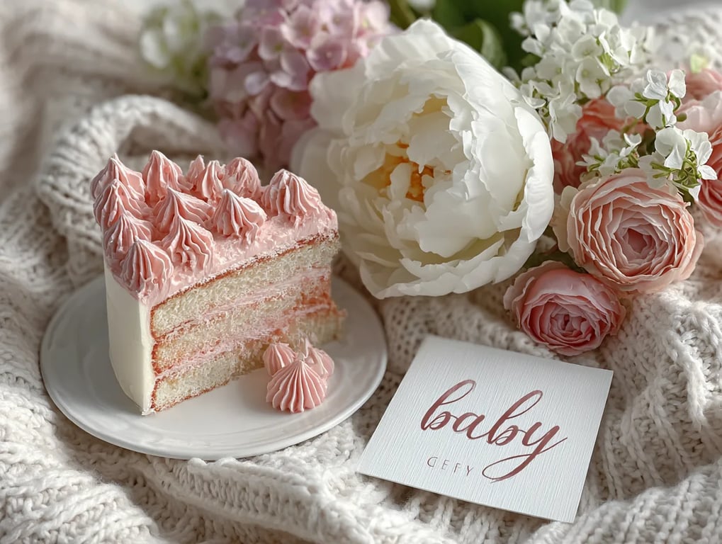 Baby girl announcement with premium details
