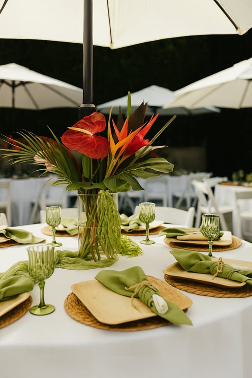 Tropical Elegance Under Patio Umbrellas