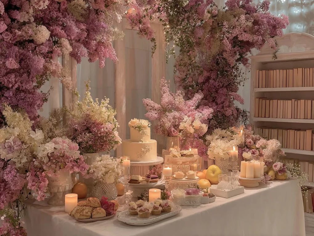 Elegant baby shower table arrangement