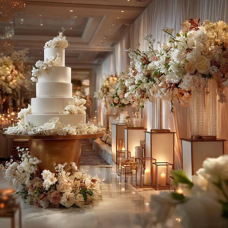 Ultra-luxury wedding reception with grand setup