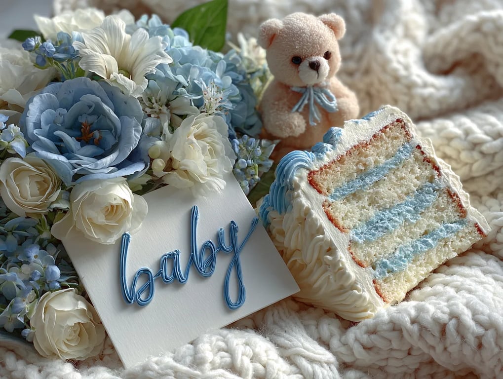 Baby boy announcement with luxury details