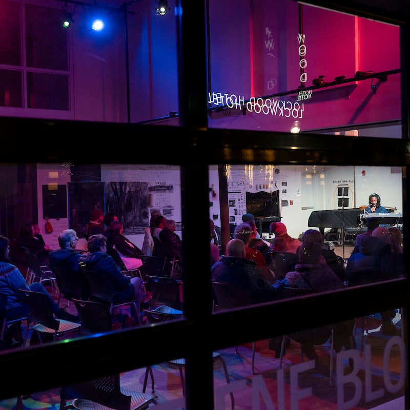 photo of audience at first friday