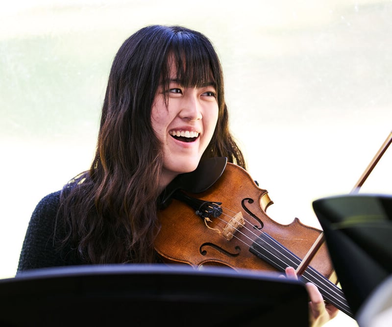 Student playing violin