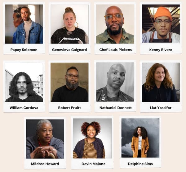 Composite image of June 2023 Summer Think Tank participants on top of an blue background.