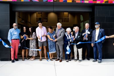 Ribbon cutting ceremony at Greene Block + Studios in downtown Waterville, Maine.