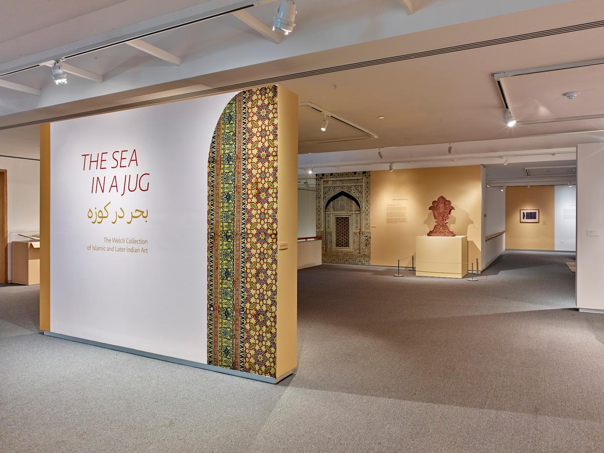 Title wall with exhibition title: The Sea In A Jug.