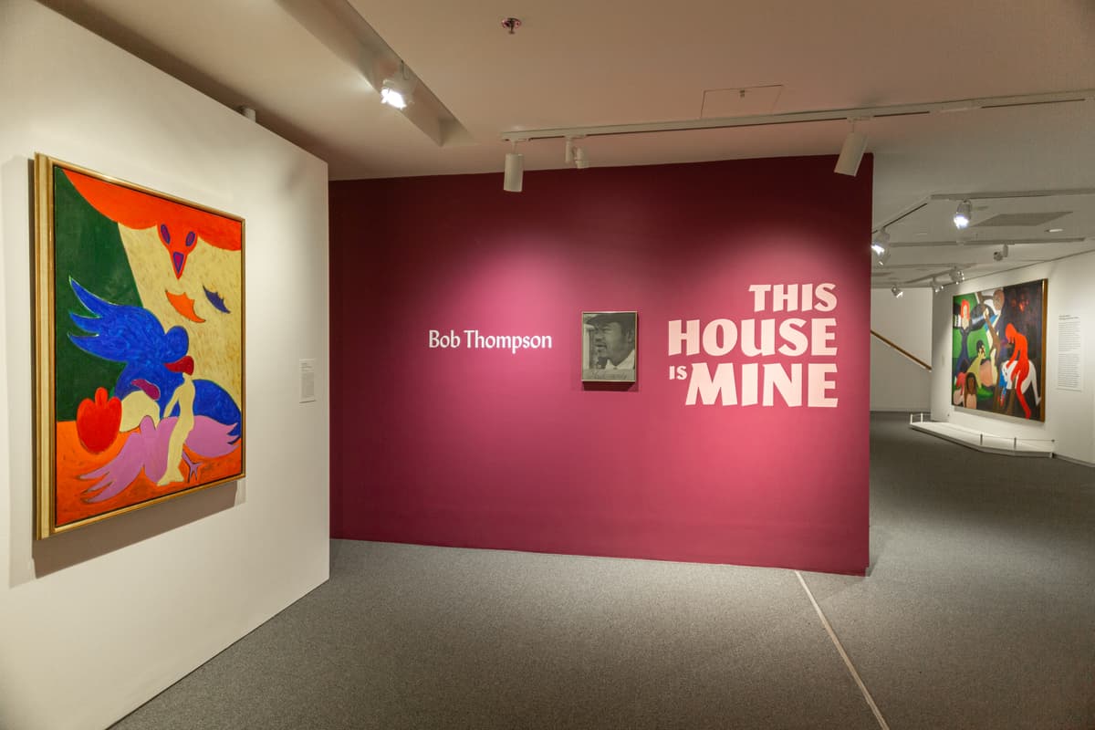Front wall of the instillation of Bob Thompson: This House is Mine.