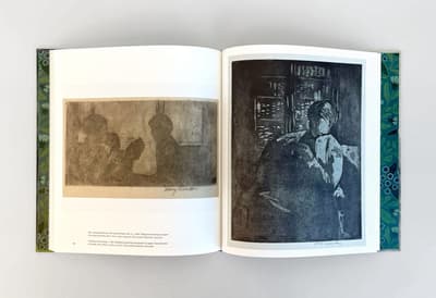 Inside Out: The Prints of Mary Cassatt publication open to a two page spread