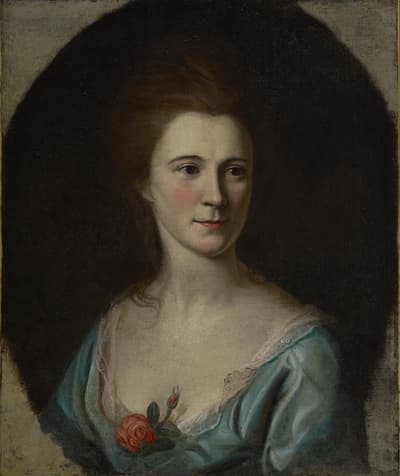 A painted portrait of Rachel Bolitho Sutton by Charles WIlson Peale, c. 1783.