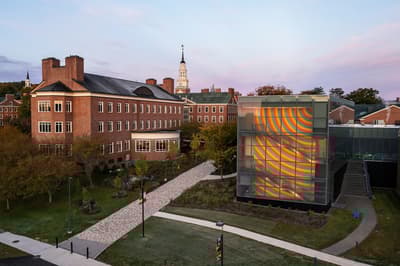 Colby College Museum with Sol Lewitt wall drawing.