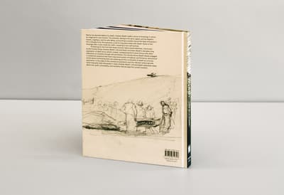 Andrew Wyeth: Life and Death publication standing up on a table displaying back cover
