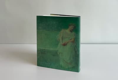 Back cover of the book "The Lunder Collection: A Gift of Art to Colby College" featuring a green painting of a woman lounging.