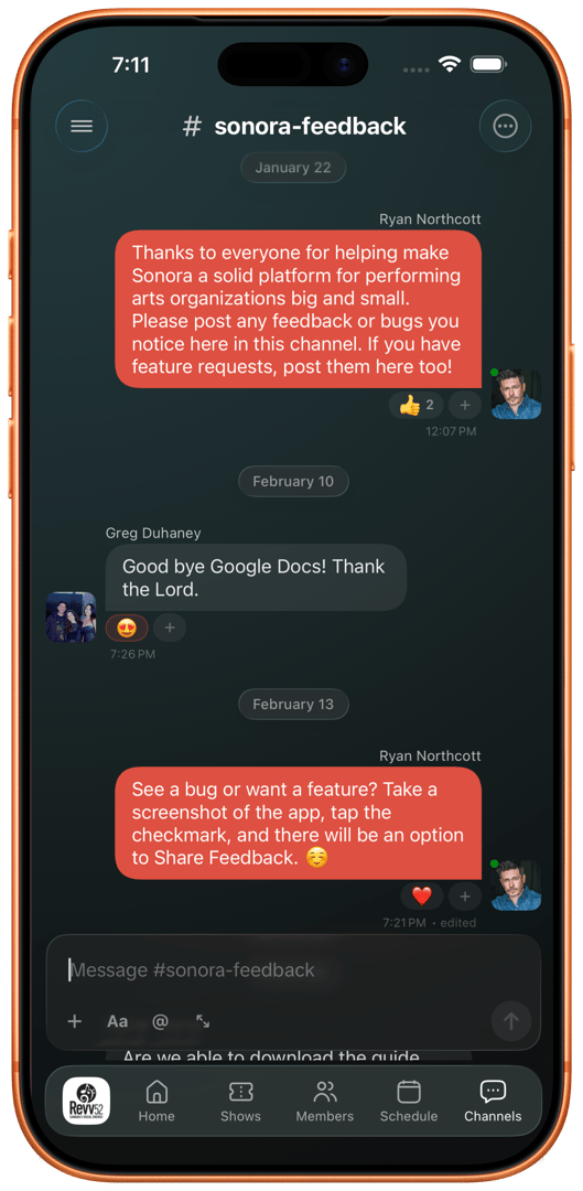 Built-in Messaging & Channels on iPhone