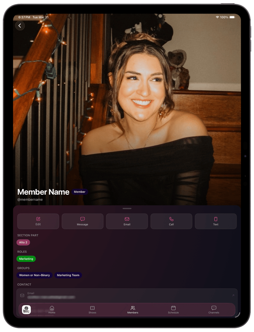 Member Portal on iPad