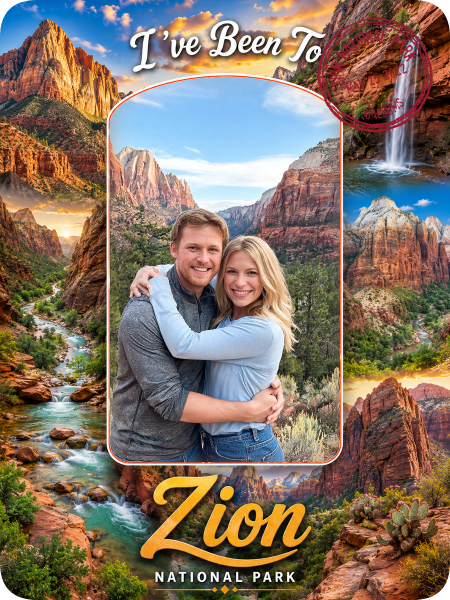 Personalized Zion National Park travel magnet design