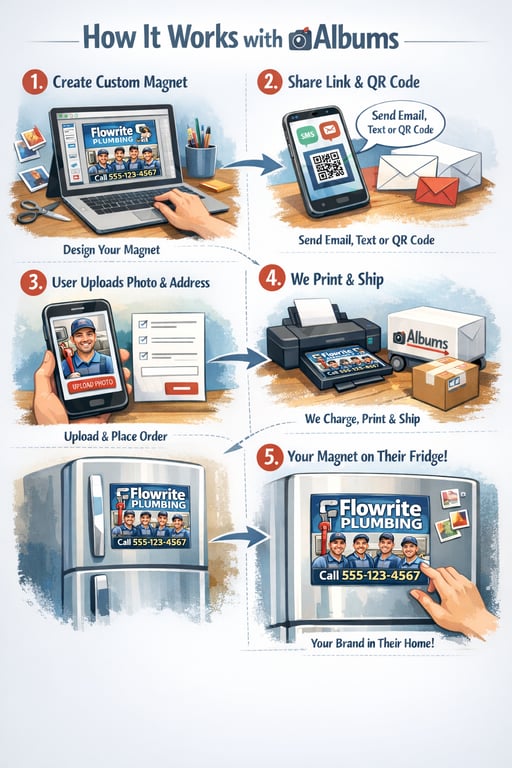 uAlbums step-by-step workflow in picture format