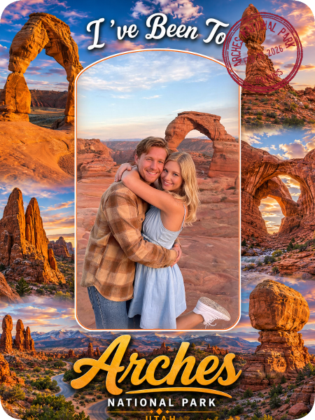 Personalized Arches National Park travel magnet design