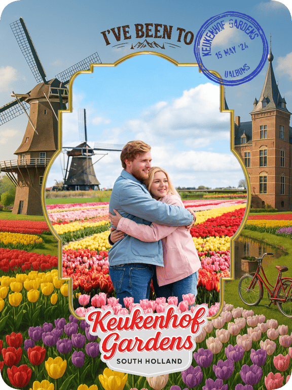 Framed Photo travel magnet layout style example