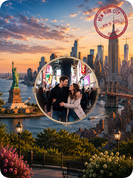 Personalized New York City travel magnet design