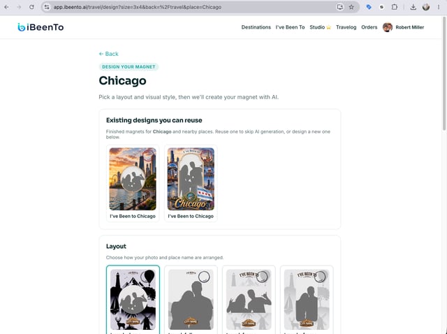 Uploading a photo to create a custom digital travel pin