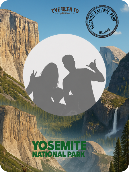 Personalized Yosemite National Park travel magnet made from a traveler's photo