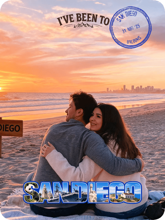 Personalized San Diego travel magnet design
