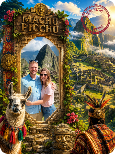 Personalized Machu Picchu travel magnet design