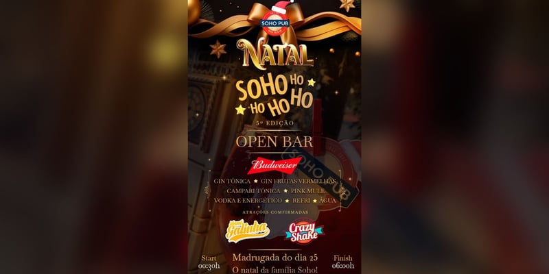 Natal Soho - Open bar 