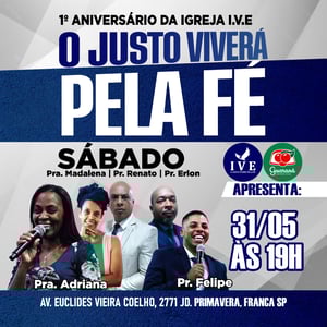 1 aniversario igreja Visão do Evangelho 31/05
