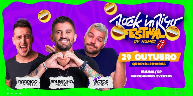 Rock In Riso Festival com Victor Sarro, Rodrigo Capella e Bruninho Mano