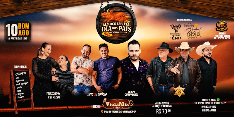 Almoço Especial Dia dos Pais - Porcada e Costelada