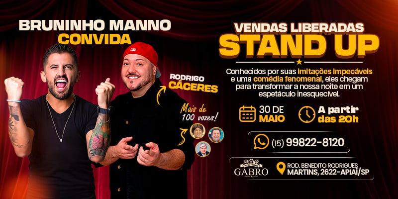 Gabro Comedy Night – Bruninho Mano e Rodrigo Cáceres