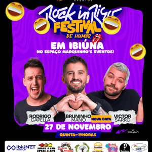 Rock In Riso Festival com Victor Sarro, Rodrigo Capella e Bruninho Mano