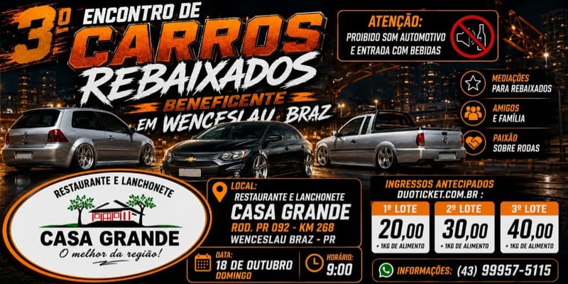 Encontro de carros rebaixados beneficente