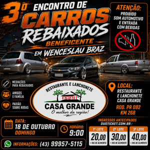 Encontro de carros rebaixados beneficente