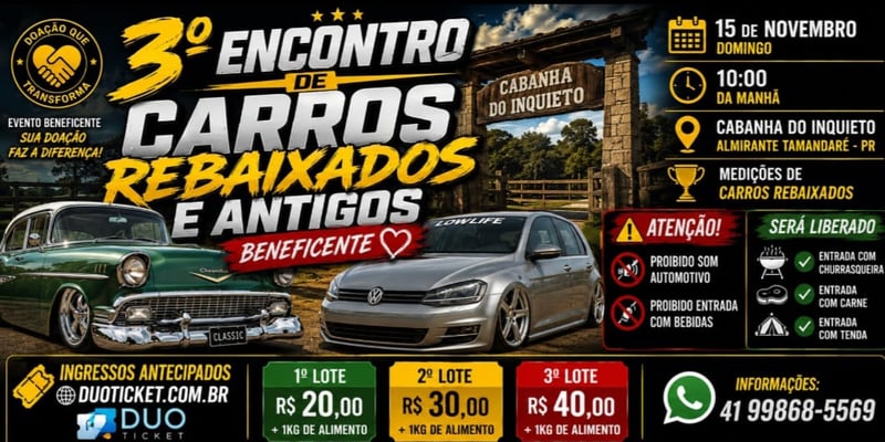 3° encontro de carros rebaixados e antigos