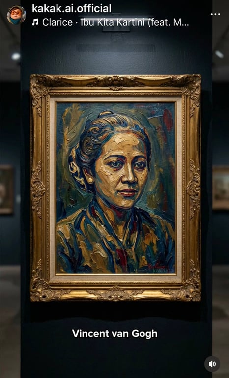 AI-generated artwork ala Van Gogh oleh kakak.ai — contoh konten AI untuk sosial media