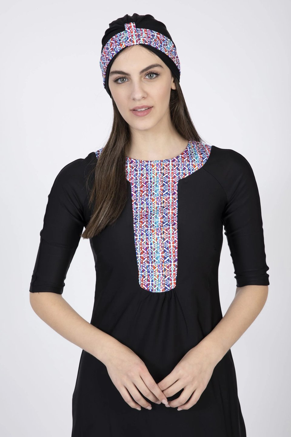 אתני שחור עם ויטראז צבעוני - Thumbnail 3