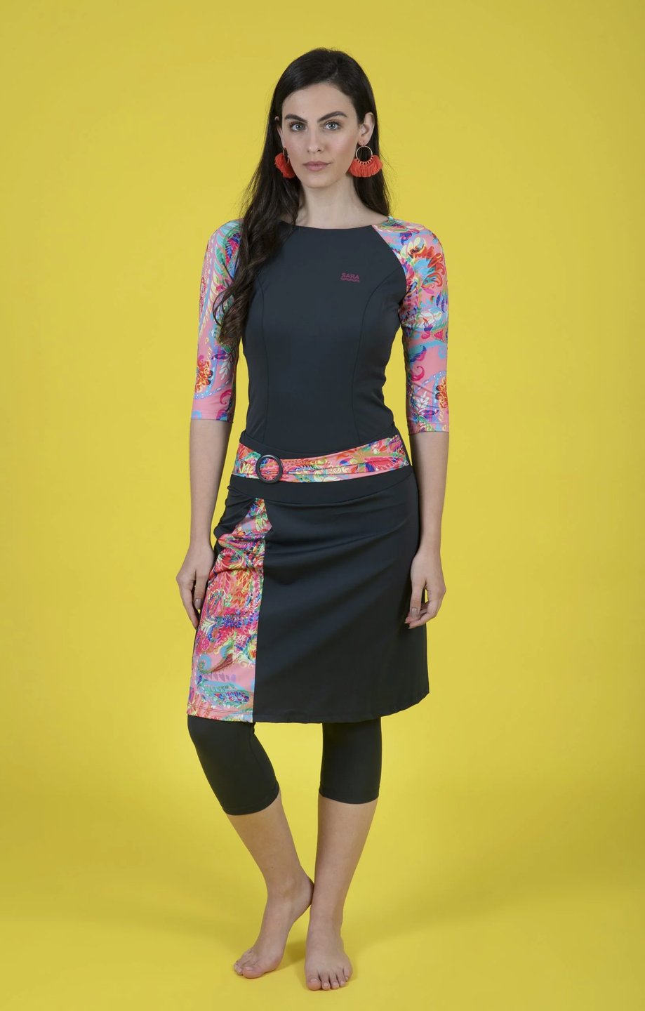 סט שחייה אבזם ורוד קשמיר - Thumbnail 2