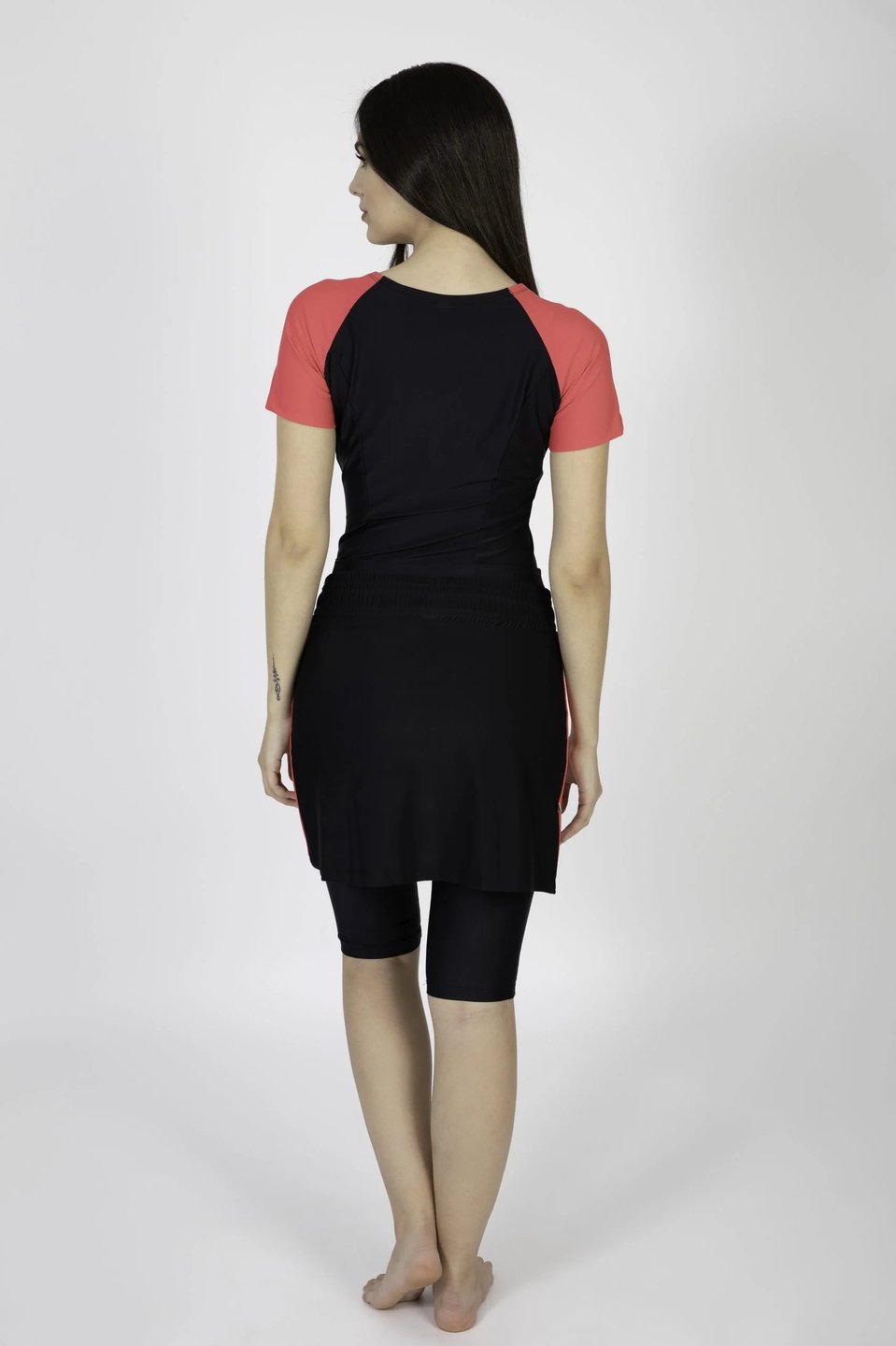 סט שחייה שלושה חלקים קצר בשילוב פוקסיה - Thumbnail 3